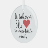 それは大きなハート先生感謝の贈り物を取る ガラスオーナメント (正面左)