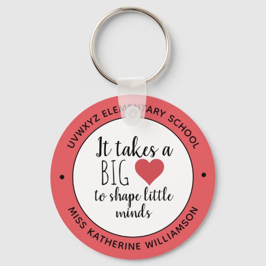 それは大きなハート先生評価のカスタム キーホルダー (正面)
