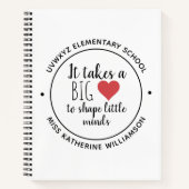 それは大きなハート先生評価のカスタム ノートブック (正面)