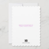 それは女の子です! エレガントなピンクおよび灰色の水玉模様 招待状 (裏面)