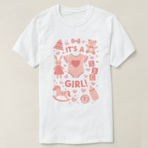 それは女の子です - モダンなお祝い レディースTシャツ
