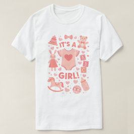 それは女の子です - モダンなお祝い レディースTシャツ Tシャツ