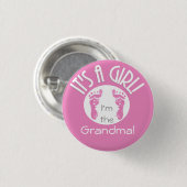 それは女の子です! 円形親類のための新生児ボタン- 缶バッジ (正面&裏面)