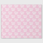 それは女の子で、ライトピンクの白い赤ちゃんシャワーのギフトWra ラッピングペーパー (フラット)