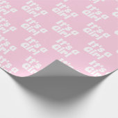 それは女の子で、ライトピンクの白い赤ちゃんシャワーのギフトWra ラッピングペーパー (角)