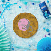 それは女の子のフットボールのテーマのベビーシャワーの紙皿です ペーパープレート (パーティー)