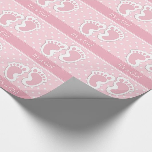 それは女の子のベビーシャワーの包装紙です ラッピングペーパー (角)