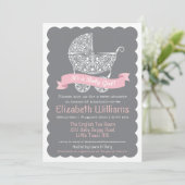 それは女の子のベビーシャワーの招待状です 招待状 (スタンド正面)