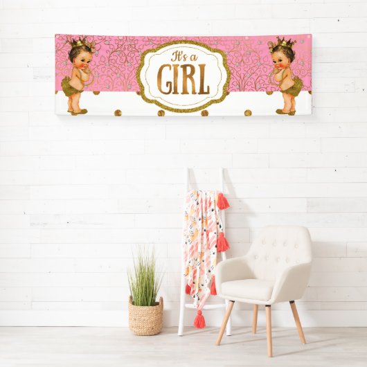 それは女の子のベビーシャワーの旗です 横断幕 (インサイチュ)