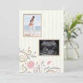 それは女の子の写真のベビーシャワーの招待状のカスタムです 招待状 (スタンド正面)