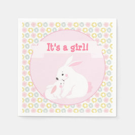 それは女の子の母と赤ちゃん女の子バニー赤ちゃんシャワー スタンダードカクテルナプキン