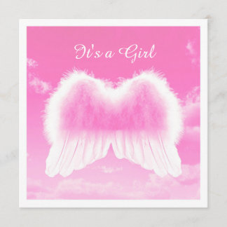 それは女の子、平らなカード、白い封筒incl.です 案内状