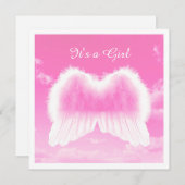 それは女の子、平らなカード、白い封筒incl.です 案内状 (正面/裏面)