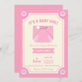 それは女の赤ちゃんのシャワーの招待状です 招待状 (正面/裏面)