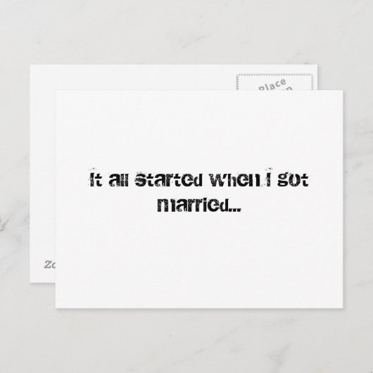 それは完全に私が…結婚したときに始まりました 案内ポストカード (正面/裏面)