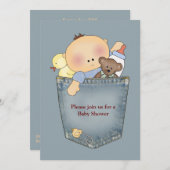 それは小型のベビーシャワーの招待状にあります 招待状 (正面/裏面)