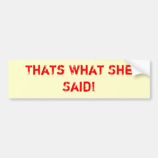 それは彼女が言ったことです! バンパーステッカー