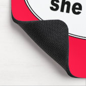 それは彼女が話の泡Tシャツを言ったことです マウスパッド (コーナー)