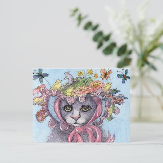 それは彼女のイースターボンネットの記入項目でした シーズンポストカード (スタンド正面)