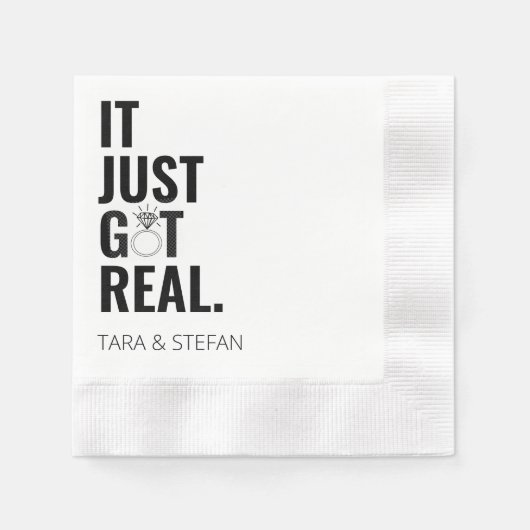 それは得単実在パーソナライズされた婚約ナプキン 縁ありカクテルナプキン (正面)