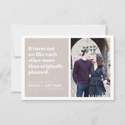 それは日付を保存おもしろいして引用文結婚式を判明 招待状 (正面)