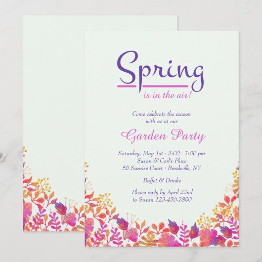 それは春の庭のパーティの招待状です 招待状 (正面/裏面)