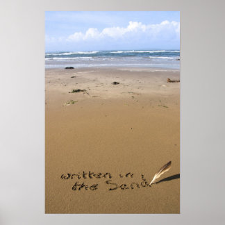 それは書ビーチの砂の中にある ポスター