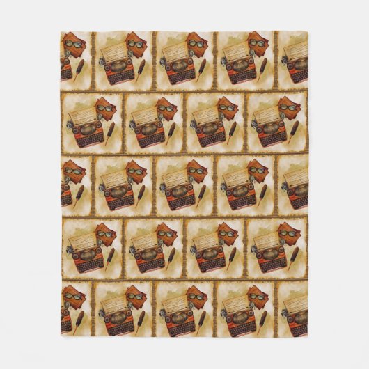 それは書ヴィンテージの模様だ フリースブランケット (正面)