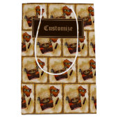 それは書ヴィンテージの模様だ ミディアムペーパーバッグ (正面)