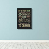 それは最も強い種ではない生き延び キャンバスプリント (インサイチュ (ウッドフロア))