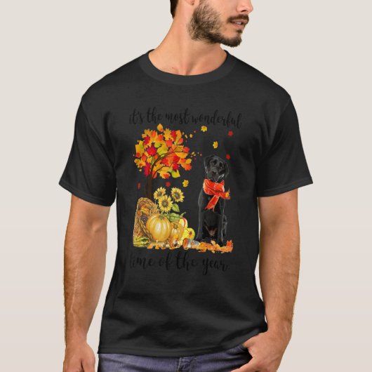 それは最も素晴らしい秋の時間のラブラドールPumpk Tシャツ (正面)
