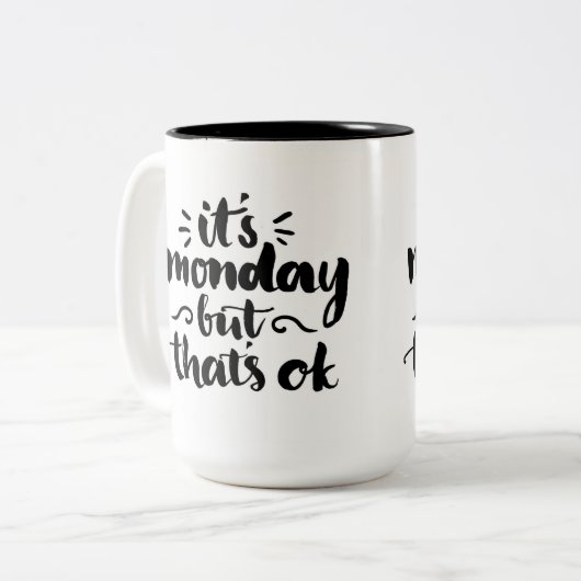 それは月曜日ですが、良いです ツートーンマグカップ (正面左)