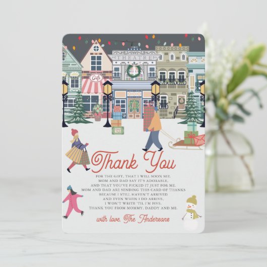 それは村の休日の町のベビーシャワーを取る サンキューカード (スタンド正面)