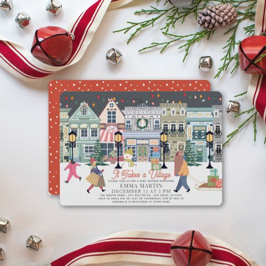 それは村の休日の町のベビーシャワーを取る シーズンカード