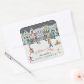 それは村の休日の町のベビーシャワーを取る スクエアシール (封筒)