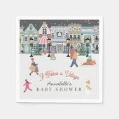 それは村の休日の町のベビーシャワーを取る スタンダードカクテルナプキン (正面)