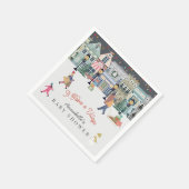 それは村の休日の町のベビーシャワーを取る スタンダードカクテルナプキン (角)