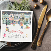 それは村の休日の町のベビーシャワーを取る スタンダードカクテルナプキン