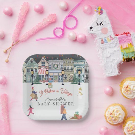 それは村の休日の町のベビーシャワーを取る ペーパープレート (パーティー)