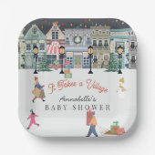 それは村の休日の町のベビーシャワーを取る ペーパープレート (正面)