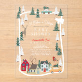 それは村の休日の町の赤ちゃん澄んシャワーを取る アクリル招待状 (正面)