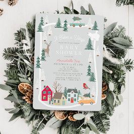 それは村の休日の町グレーベビーシャワーを取る 招待状