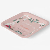 それは村の休日ピンクの赤ちゃんシャワーを取る ペーパープレート (傾斜あり)