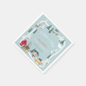 それは村の休日ブルーベビーシャワーを取る スタンダードカクテルナプキン (角)