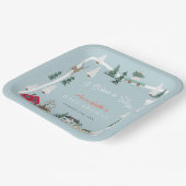 それは村の休日ブルーベビーシャワーを取る ペーパープレート (傾斜あり)