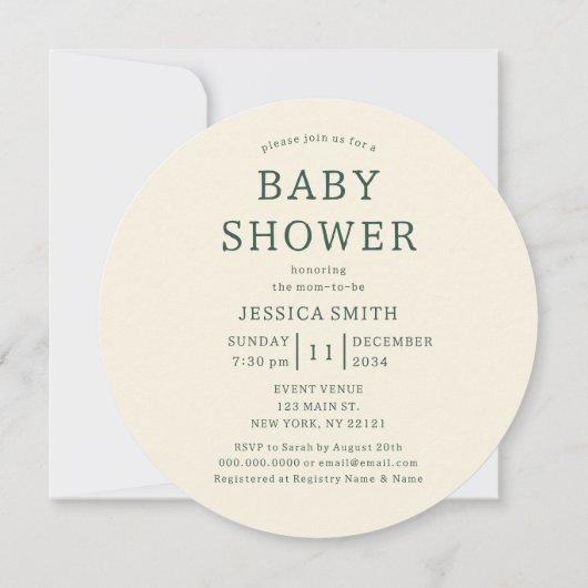 それは村の冬のイラストレーション赤ちゃんシャワーを取る 招待状 (裏面)