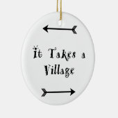 それは村-育てる採用--を取ります セラミックオーナメント (右)