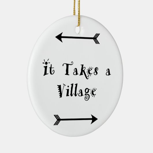 それは村-育てる採用--を取ります セラミックオーナメント (右)