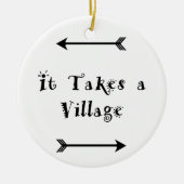 それは村-育てる採用--を取ります セラミックオーナメント (正面)