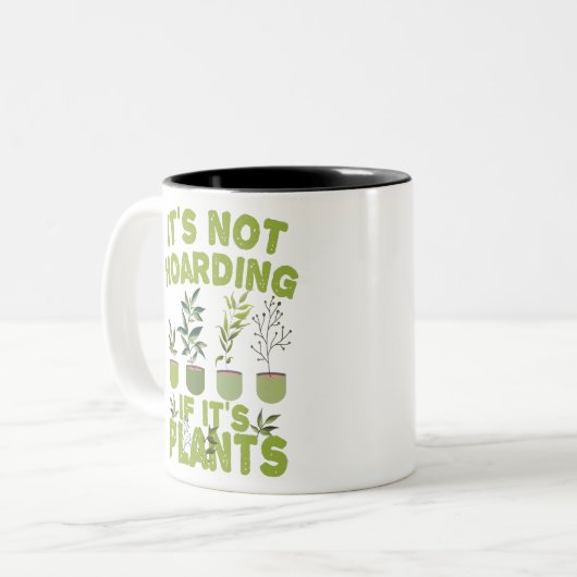 それは植物のガーデニングもしを保持していないおもしろい ツートーンマグカップ (正面左)